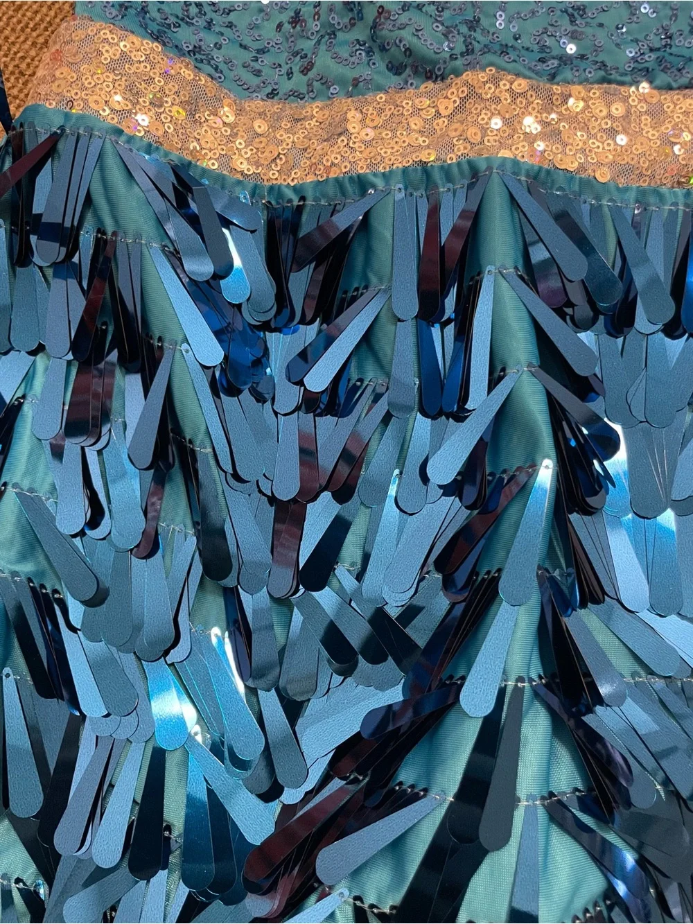 Sparkling Blue Sequin & Fringe Dance Costume